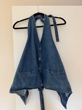 Lioness Backless Denim Top - Size S